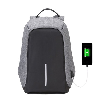 Lopásbiztos hátizsák, szürke Beépített USB porttal