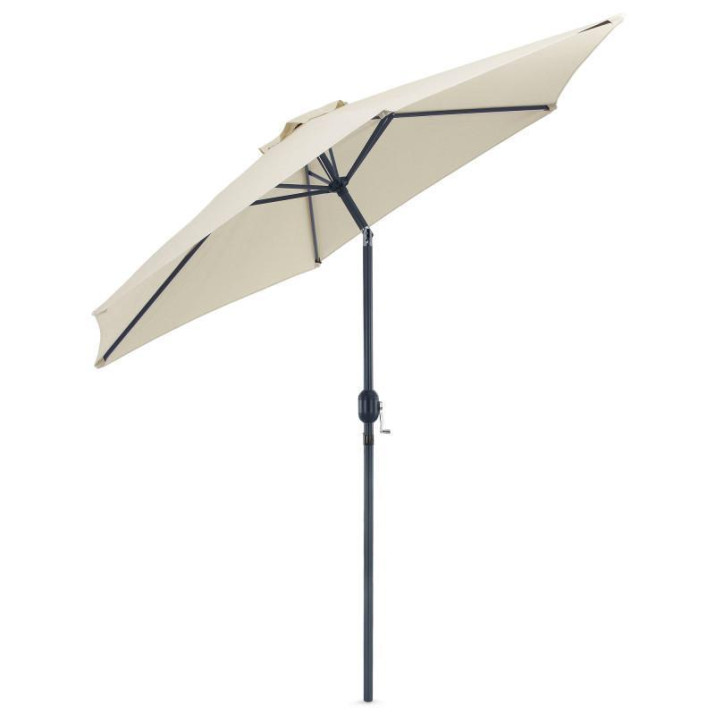 Extra nagyméretű stram dönthető napernyő - 2,25 m magas, 2,7 m átmérő, khaki színű
