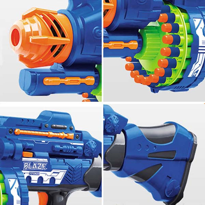 Világító Játékfegyver hanggal, ajándék töltény szettel, kék színű