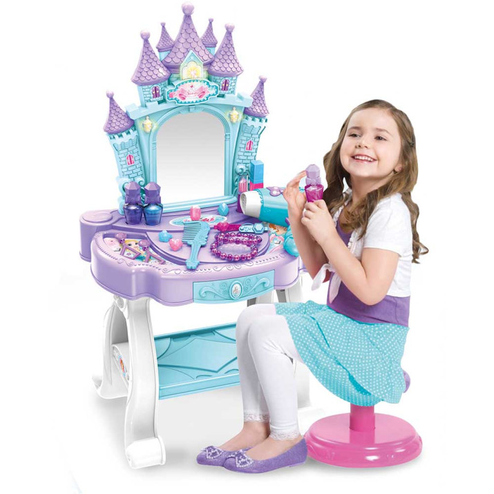 Játék fésülködő asztal gyerekeknek, kastélyos