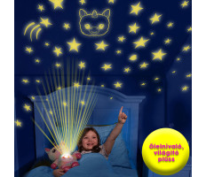 Sky Belly világító plüss unikornis / csillagkivetítős éjszakai fény és játszópajtás - szivárványszínű
