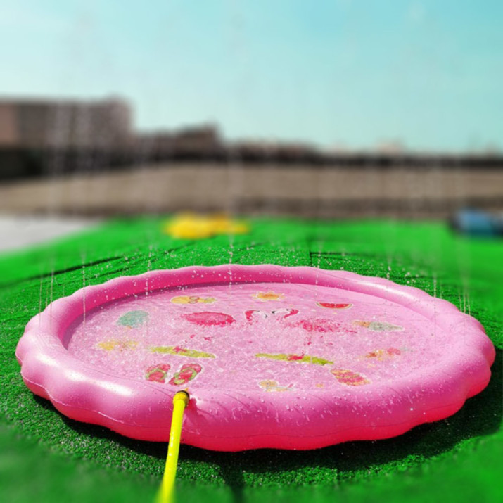 Mintás szökőkút szőnyeg gyerekeknek / Locsolószőnyeg - 170 cm, rózsaszín