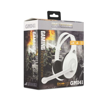 Gamer fejhallgató mikrofonnal / Headset 7.1 Stereo hangzással, játékhoz - fehér (GM041)