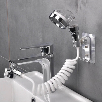 Csapra szerelhető zuhanyrózsa, spirál gégecsővel és vízszűrővel