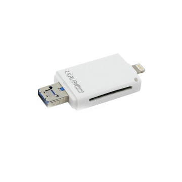 3in1 FlashDevice / OTG kártyaolvasó Android és iOs rendszerű készülékekhez – Lightning - USB - micro USB csatlakozóval
