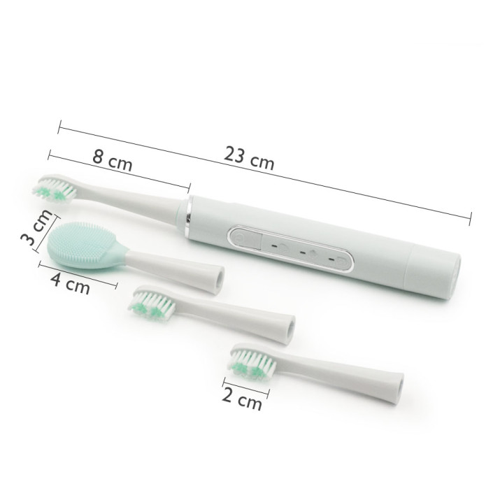 Elektromos fogkefe több tisztítási móddal és nyelvtisztító fejjel / USB-s, fehér