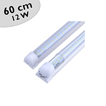 60 cm dupla soros T8 LED fénycső armatúrával / 12W, 96 db SMD leddel - hideg fehér