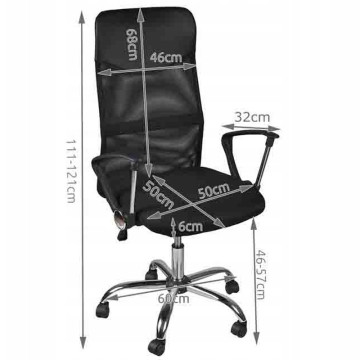 Állítható magasságú, magasított háttámlás, ergonomikus irodai szék, fekete színben