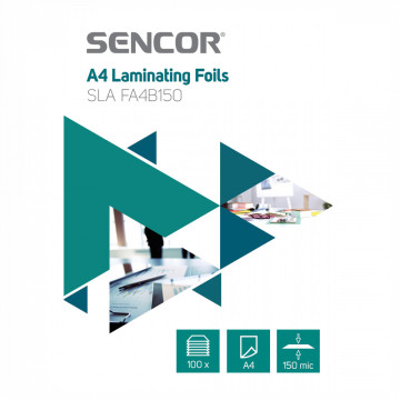 Sencor SLA FA4B150 A4-es lamináló fólia, 2x75 micron, 100 fólia / doboz