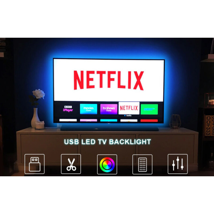 Univerzális USB LED szalag, TV háttérvilágítás, távirányítóval
