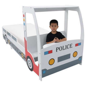 Rendőrautó formájú gyerekágy 7 zónás matraccal H3 90 x 200 cm - utánvéttel vagy ingyenes szállítással