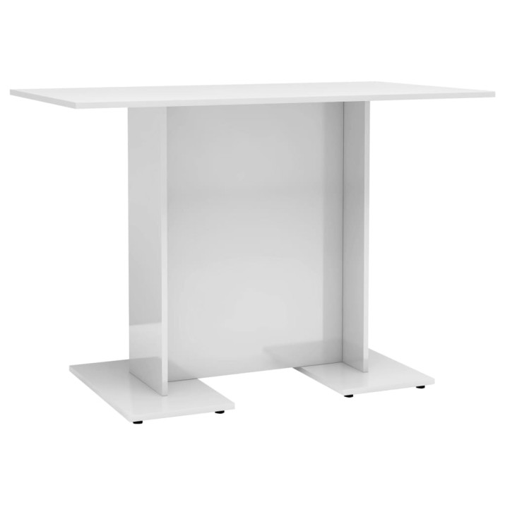 Magasfényű fehér forgácslap étkezőasztal 110 x 60 x 75 cm - utánvéttel vagy ingyenes szállítással