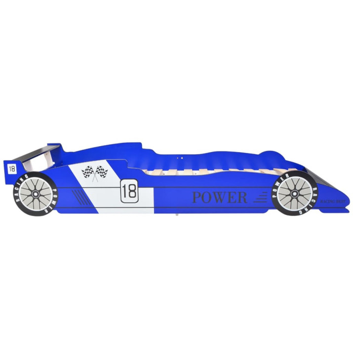 Kék versenyautó gyerekágy 90 x 200 cm - utánvéttel vagy ingyenes szállítással