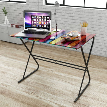 Üvegasztal / íróasztal színes nyomtatású asztallappal - utánvéttel vagy ingyenes szállítással