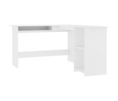 Fehér forgácslap L-alakú sarok-íróasztal 120 x 140 x 75 cm - utánvéttel vagy ingyenes szállítással