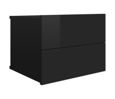 Magasfényű fekete forgácslap éjjeliszekrény 40 x 30 x 30 cm - utánvéttel vagy ingyenes szállítással
