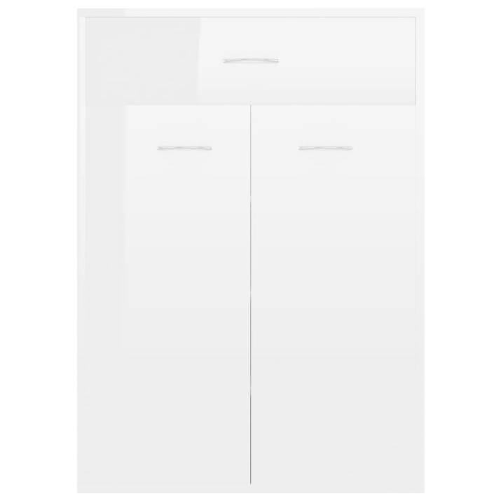 Magasfényű fehér forgácslap cipősszekrény 60 x 35 x 84 cm - utánvéttel vagy ingyenes szállítással