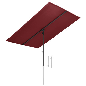 Bordó kültéri napernyő alumíniumrúddal 180 x 130 cm - utánvéttel vagy ingyenes szállítással
