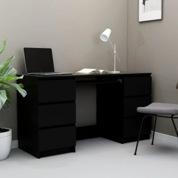 Fekete forgácslap íróasztal 140 x 50 x 77 cm - utánvéttel vagy ingyenes szállítással