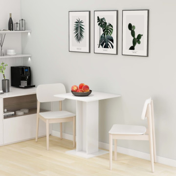 Magasfényű fehér forgácslap bárasztal 60 x 60 x 75 cm - utánvéttel vagy ingyenes szállítással