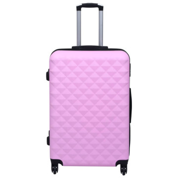 2 db rózsaszín ABS keményfalú gurulós bőrönd - utánvéttel vagy ingyenes szállítással