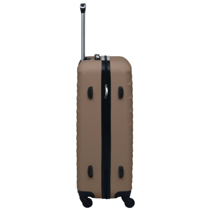 2 db barna ABS keményfalú gurulós bőrönd - utánvéttel vagy ingyenes szállítással