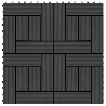 22 db (2 m2) fekete WPC teraszburkoló lap 30 x 30 cm - utánvéttel vagy ingyenes szállítással