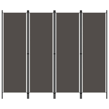Antracitszürke 4 paneles paraván 200 x 180 cm - utánvéttel vagy ingyenes szállítással