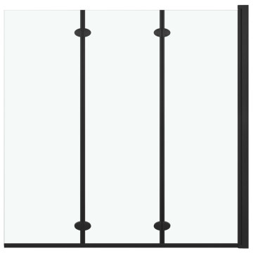 3 paneles fekete ESG zuhanyzó összecsukható ajtóval 130x138 cm - utánvéttel vagy ingyenes szállítással