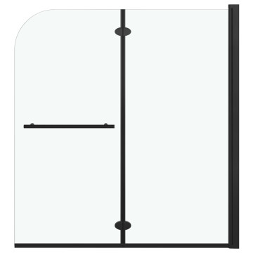 2 paneles fekete ESG zuhanyzó összecsukható ajtóval 120x140 cm - utánvéttel vagy ingyenes szállítással