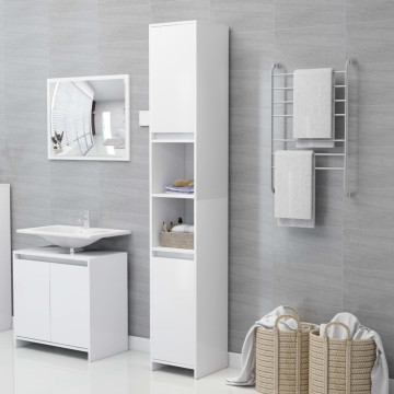 Fehér forgácslap fürdőszobaszekrény 30 x 30 x 183,5 cm - utánvéttel vagy ingyenes szállítással