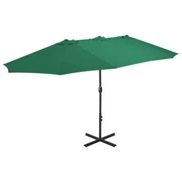 Zöld kültéri napernyő alumíniumrúddal 460 x 270 cm - utánvéttel vagy ingyenes szállítással