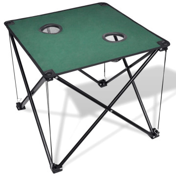 Összecsukható kemping asztal sötétzöld - utánvéttel vagy ingyenes szállítással