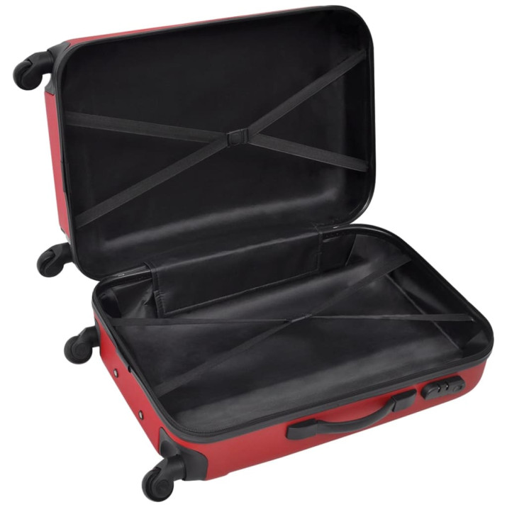 3 darabos kemény borítású utazó táska szett piros - utánvéttel vagy ingyenes szállítással