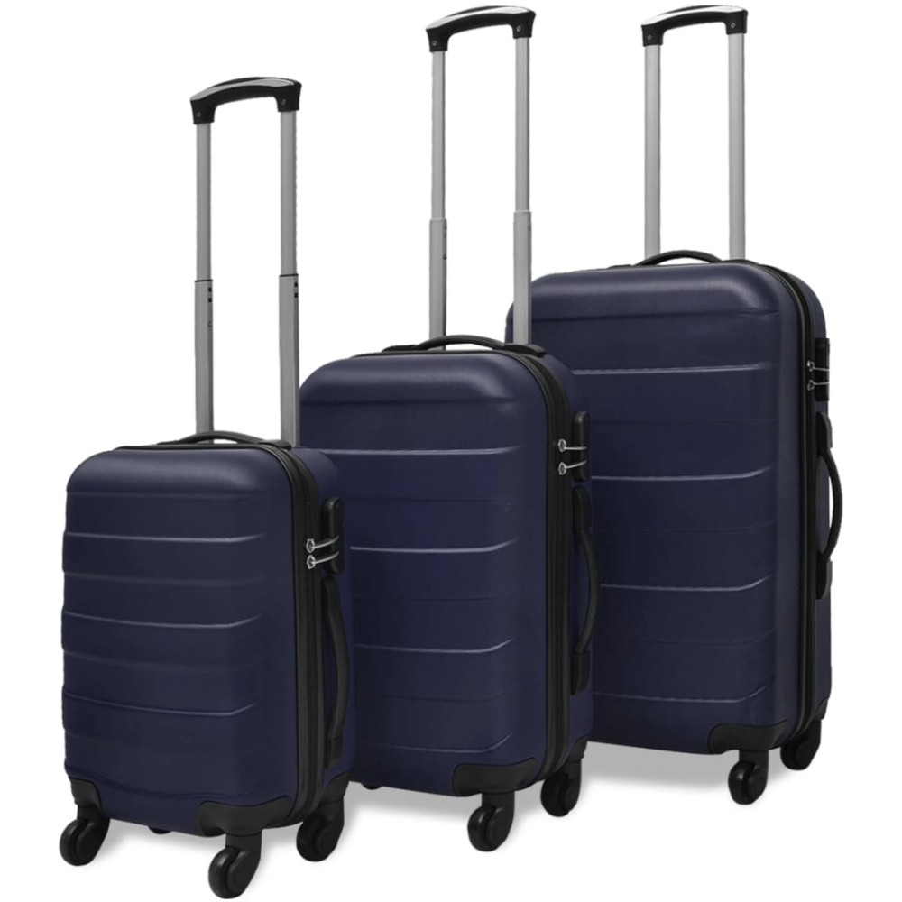 3 darabos kemény borítású utazó táska szett kék - utánvéttel vagy ingyenes szállítással