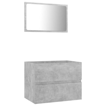 2 részes betonszürke forgácslap fürdőszobai bútorszett - utánvéttel vagy ingyenes szállítással