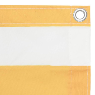 Fehér-sárga oxford-szövet erkélyparaván 90 x 300 cm - utánvéttel vagy ingyenes szállítással