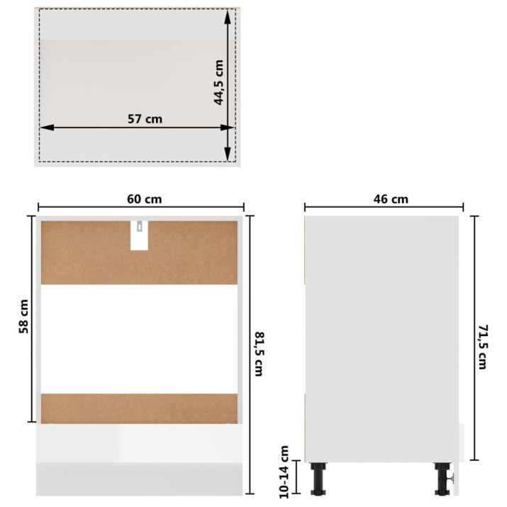 7 részes magasfényű fehér forgácslap konyhai szekrénygarnitúra - utánvéttel vagy ingyenes szállítással
