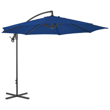 Azúrkék konzolos napernyő acélrúddal 300 cm - utánvéttel vagy ingyenes szállítással