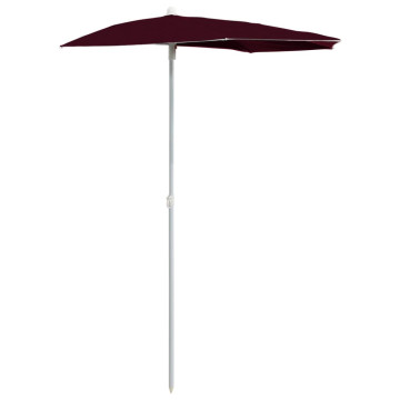 Bordó félköríves napernyő rúddal 180 x 90 cm - utánvéttel vagy ingyenes szállítással