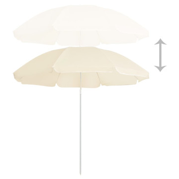 Homokszínű kültéri napernyő acél rúddal 180 cm - utánvéttel vagy ingyenes szállítással