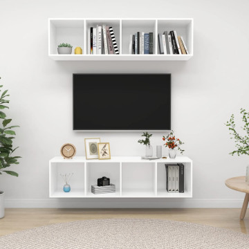 2 db fehér forgácslap falra szerelhető TV-szekrény - utánvéttel vagy ingyenes szállítással