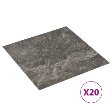 20 db fekete márvány mintás öntapadó PVC padlólap 1,86 m² - utánvéttel vagy ingyenes szállítással