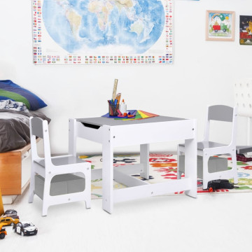 Fehér MDF gyerekasztal két székkel - utánvéttel vagy ingyenes szállítással