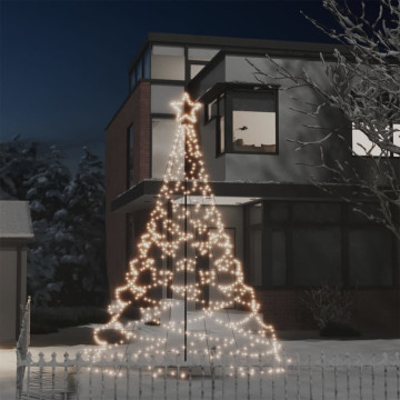 Meleg fehér 500 LED-es karácsonyfa fémoszloppal 3 m - utánvéttel vagy ingyenes szállítással