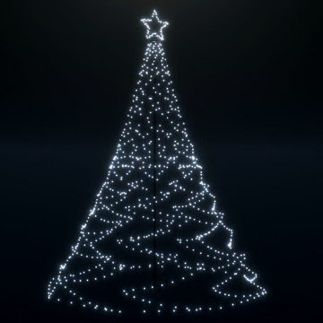 Karácsonyfa fémoszloppal és 500 hideg fehér LED-del 3 m - utánvéttel vagy ingyenes szállítással