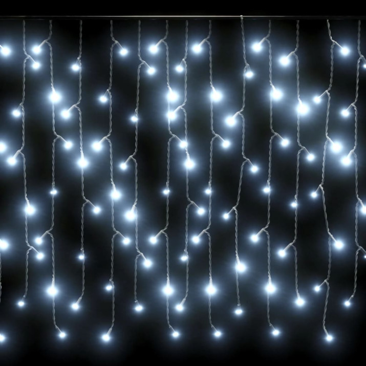 8 funkciós hideg fehér LED-es jégcsapfényfüggöny 10 m 400 LED - utánvéttel vagy ingyenes szállítással