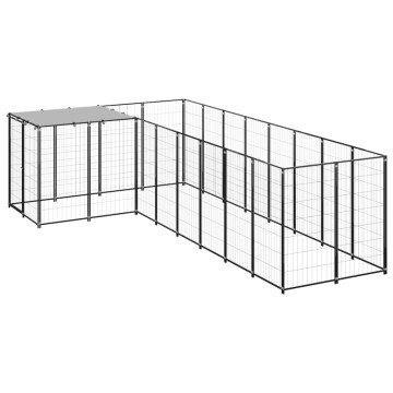 Fekete acél kutyakennel 6,05 m² - utánvéttel vagy ingyenes szállítással