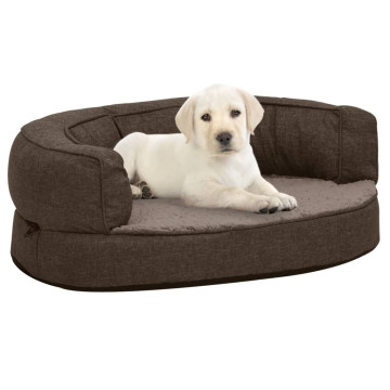 Barna ergonomikus vászonhatású gyapjú kutyaágymatrac 60 x 42 cm - utánvéttel vagy ingyenes szállítással