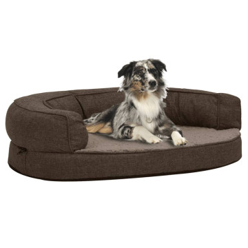 Barna ergonomikus vászonhatású gyapjú kutyaágymatrac 75 x 53 cm - utánvéttel vagy ingyenes szállítással